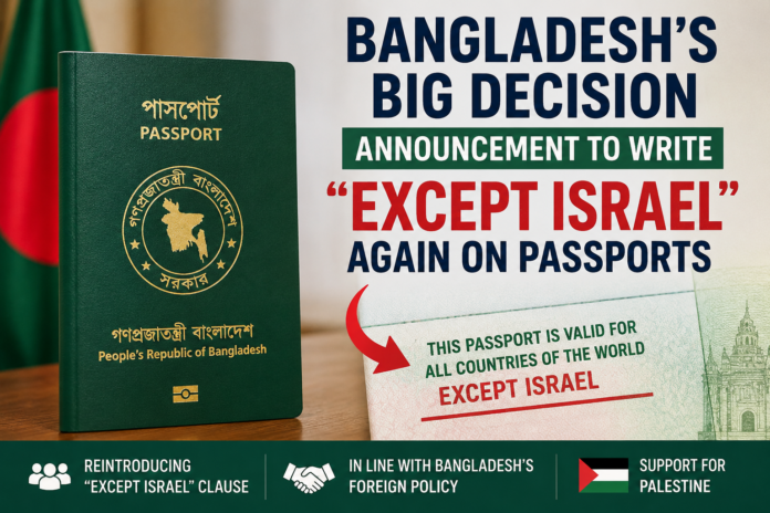 Bangladesh Except Israel passport decision Bangladesh Except Israel passport decision
