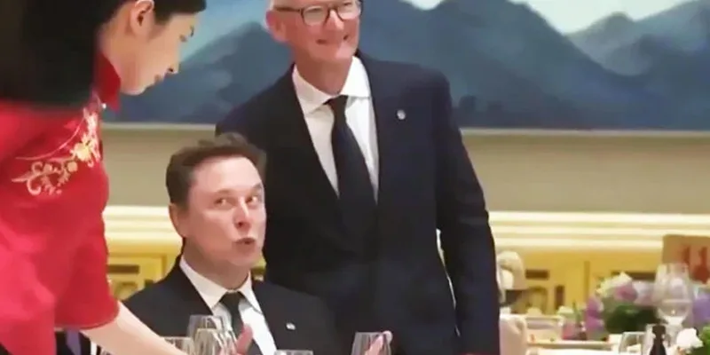 Elon Musk China state dinner viral video