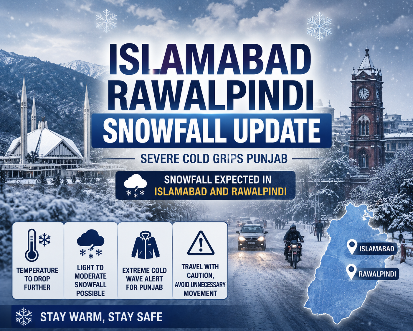 Islamabad Rawalpindi Snowfall Update