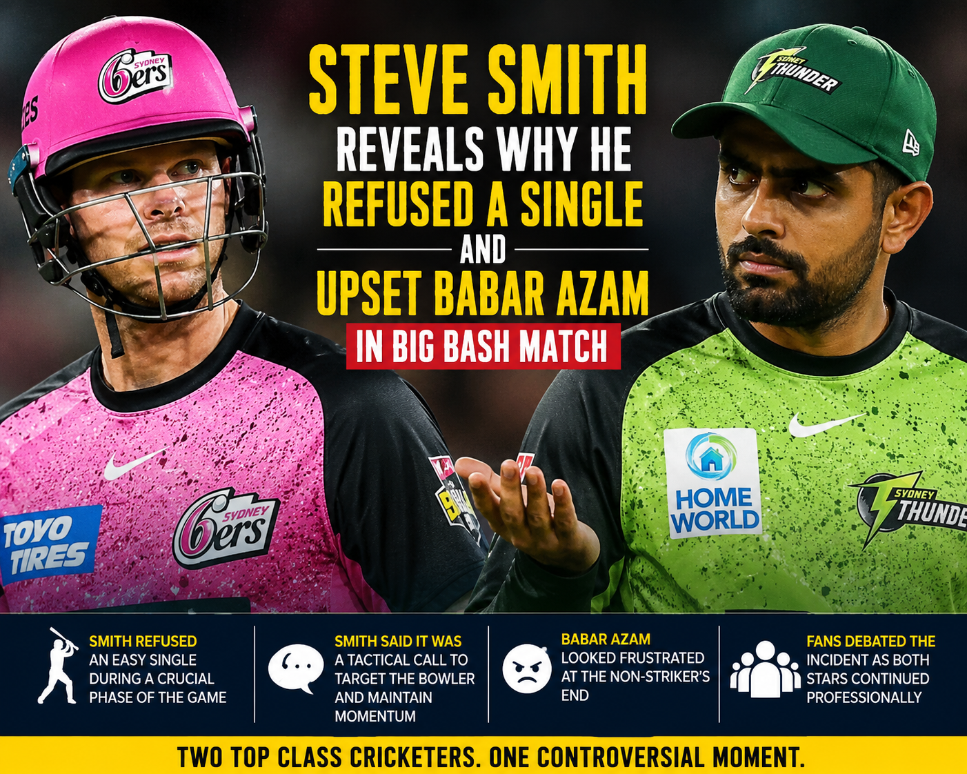 Steve Smith Babar Azam Big Bash Match